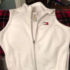 White fleece cozy vest